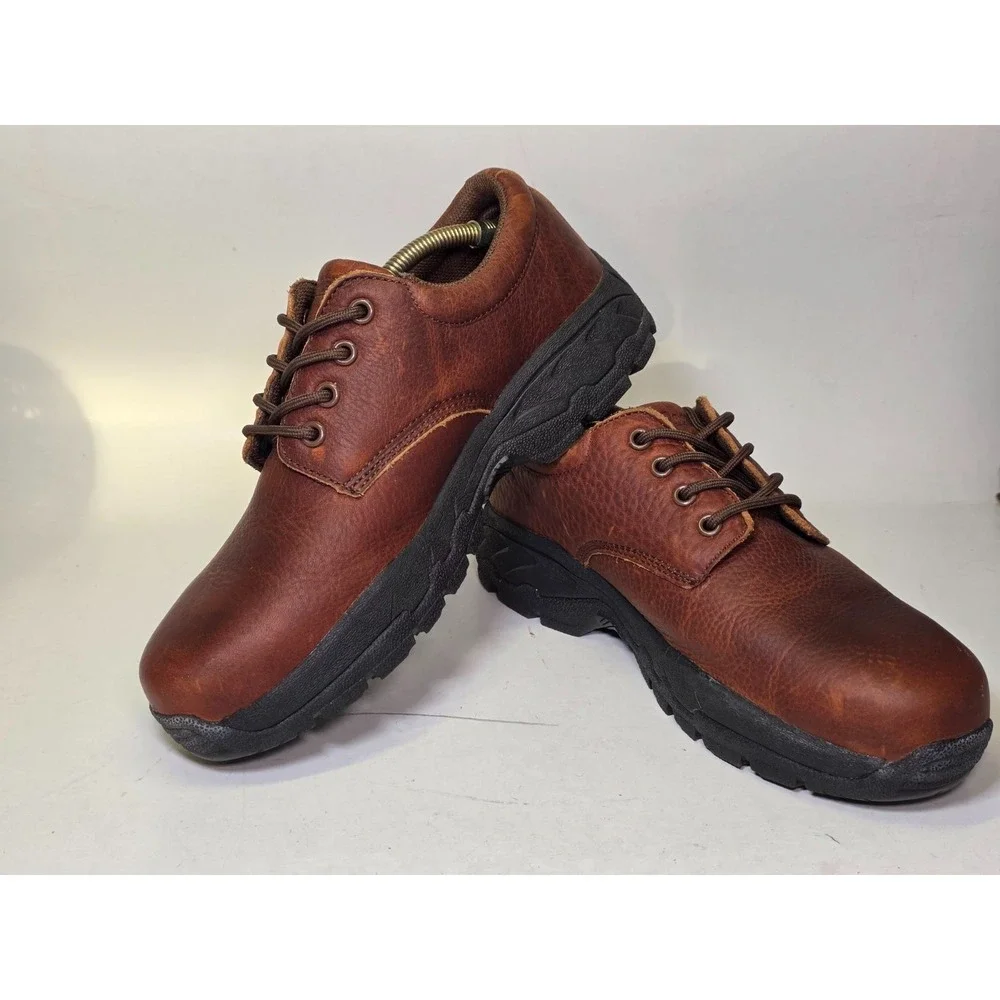 SR Max Work Shoes Men's Size 8 M Brown Leather Slip Resistant Lace Up Steel Toe